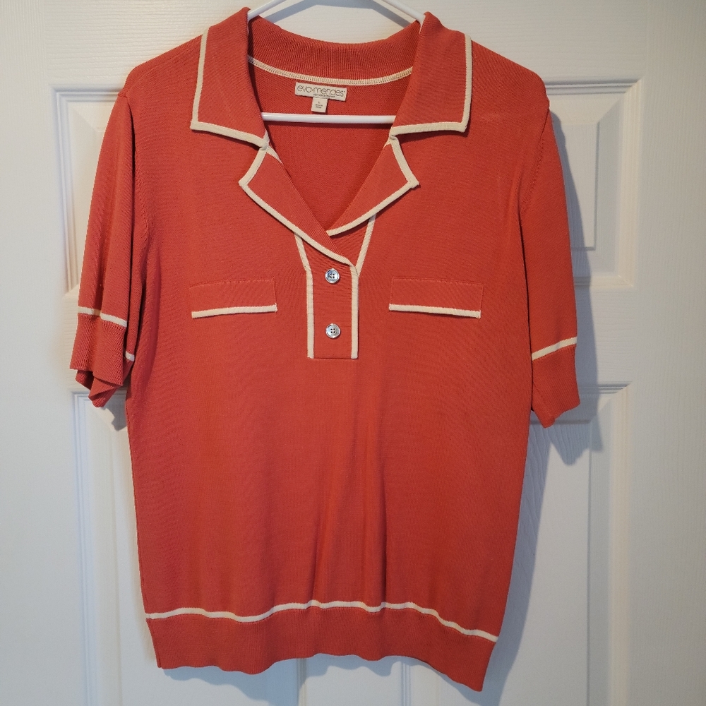 Eva Mendes NY&Co. Peach with Cream Lining Top